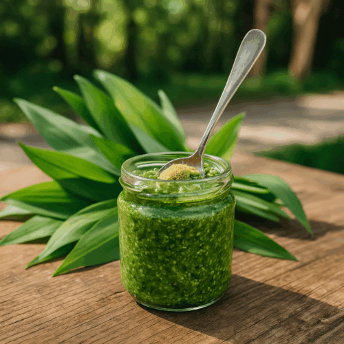 Bestes Bärlauch Pesto: Cashewkerne + Manuka