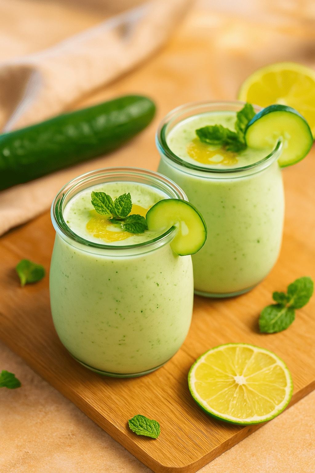 Lassi selbst machen – Gurken-Minze-Limette mit Manuka-Magie