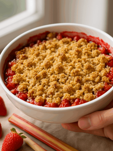 Rhabarber Erdbeeren Crumble